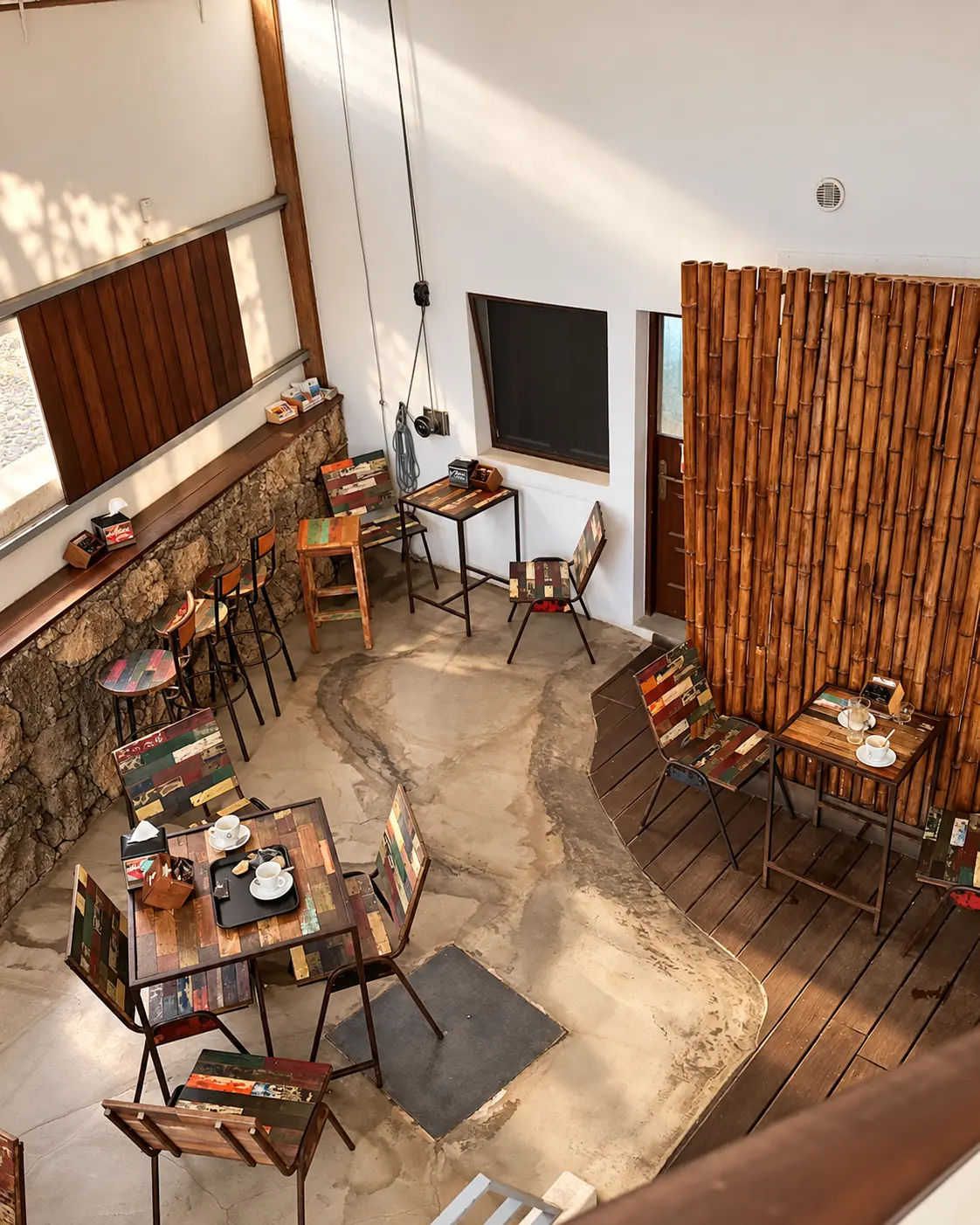 Interior de la cafetería